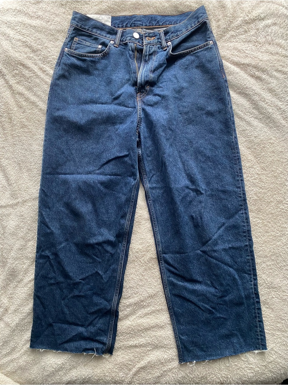 Y2K Minimalist Dark Blue Baggy Jeans Straight-Leg Jeans